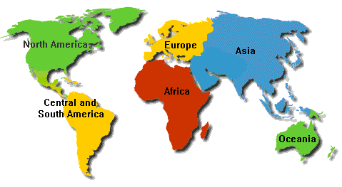 Select the region of the world you wish to view